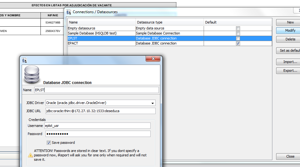 conexionBaseDatosJasperReport